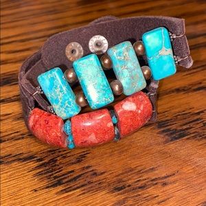 Adjustable Leather and Stone Bracelets